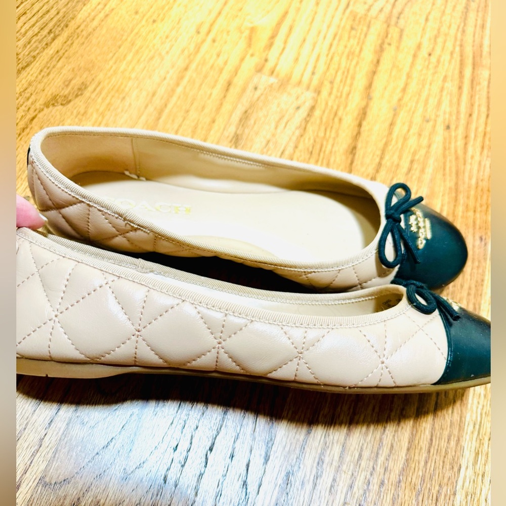 Coach two tone ballerina flats